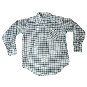 Vintage SIR WALTER LButton Down Plaid Check Shirt w/ Butterfly Collar SZ M